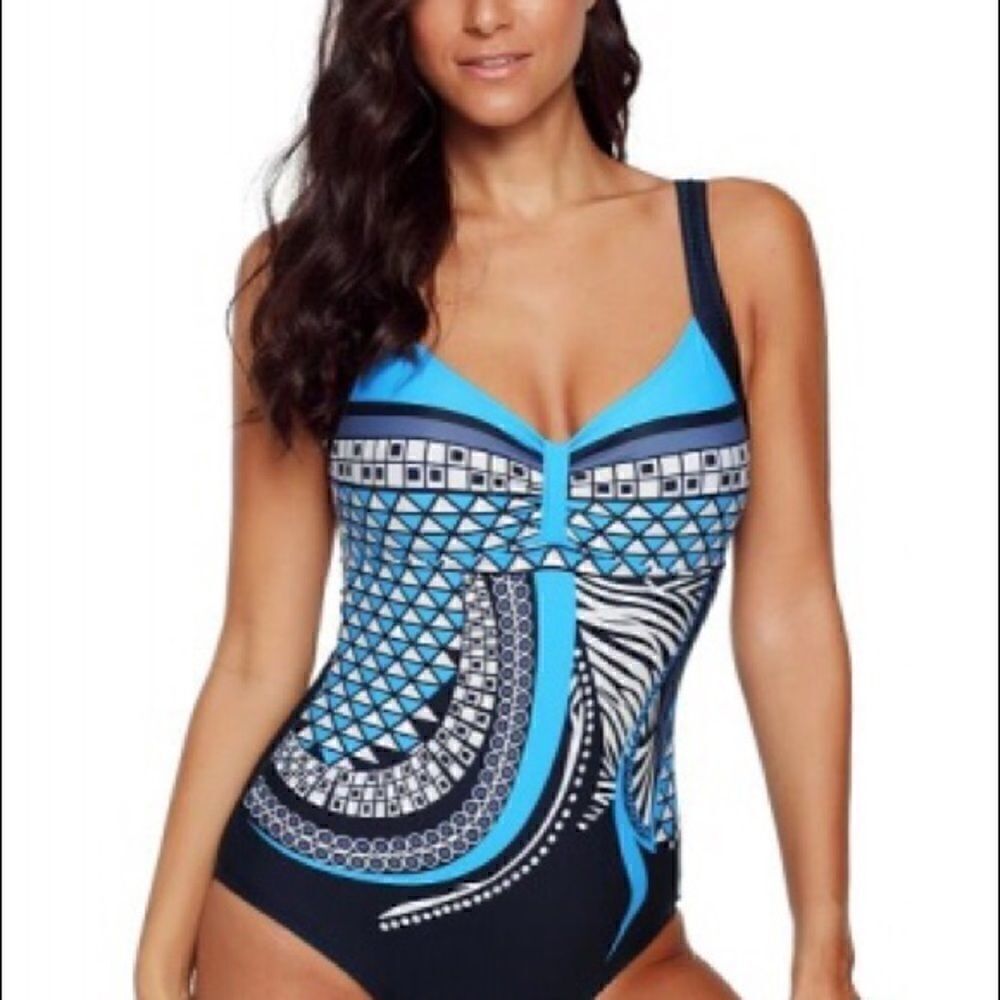 NWT Blue and Black One Piece Swimsuit